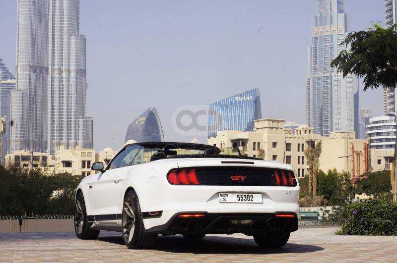 Rent White Ford Mustang EcoBoost Convertible V4 in Dubai-pic_6